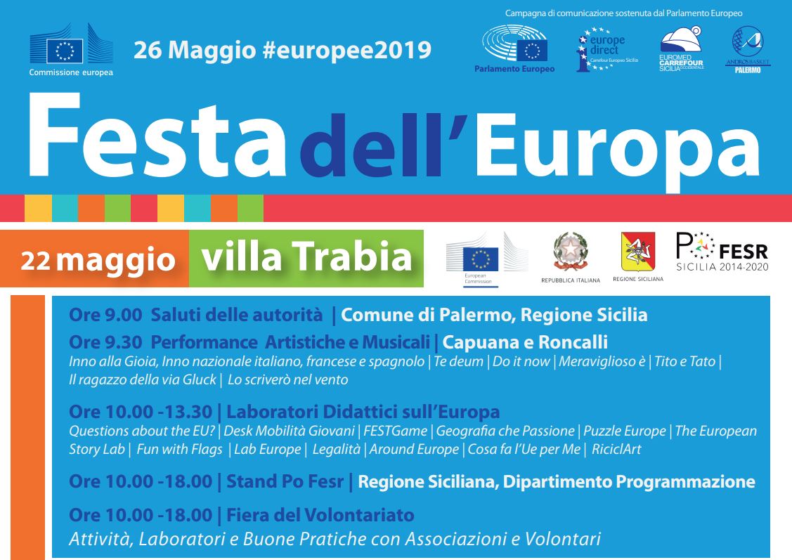 La Festa dell'Europa 2019 a Palermo: il 22 maggio a Villa Trabia - new