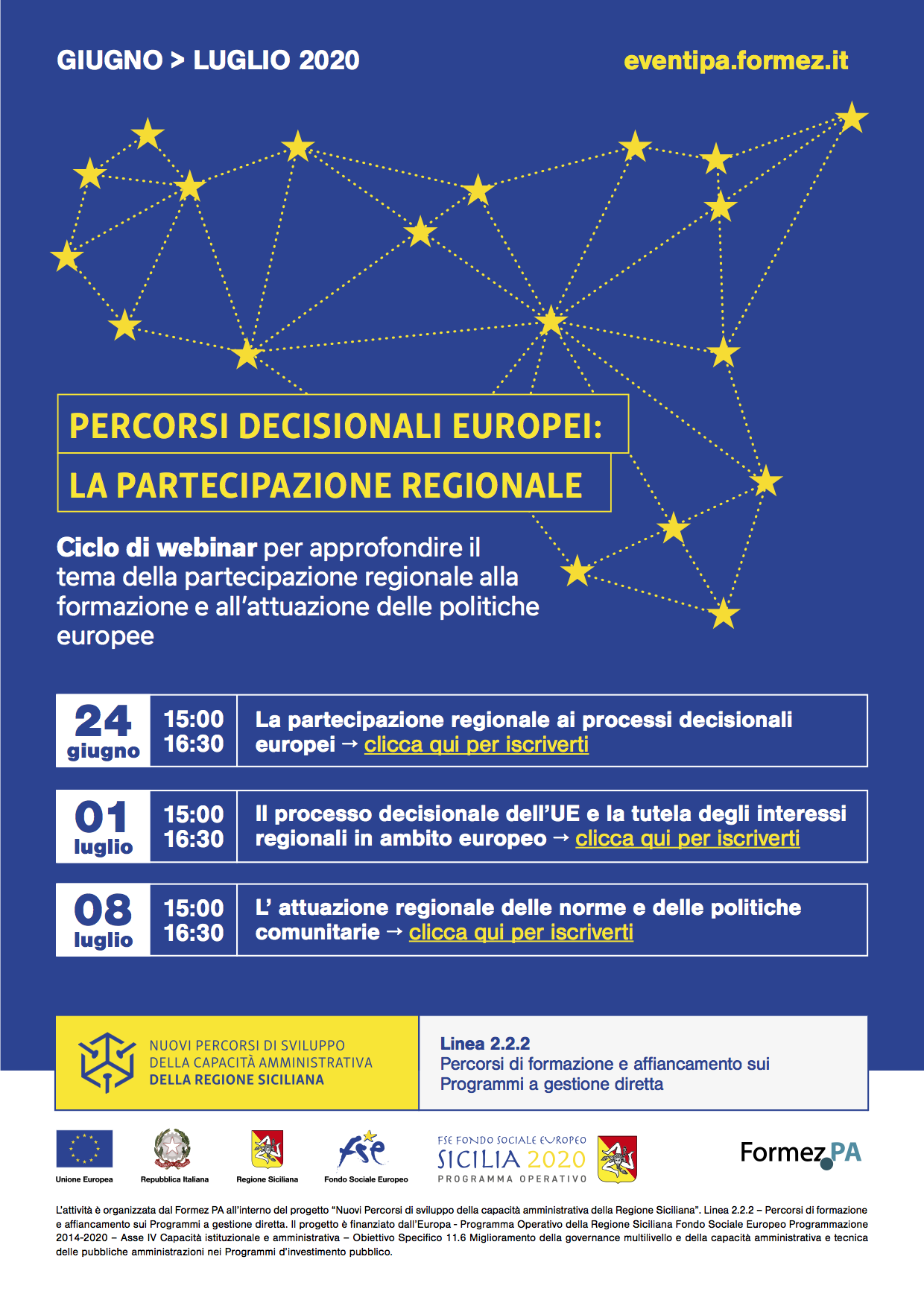 Il processo decisionale dell’UE e la tutela degli interessi regionali in ambito europeo, webinar 1 luglio