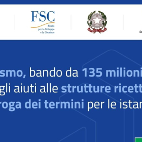 Strutture ricettive proroga avviso Fsc 135 milioni