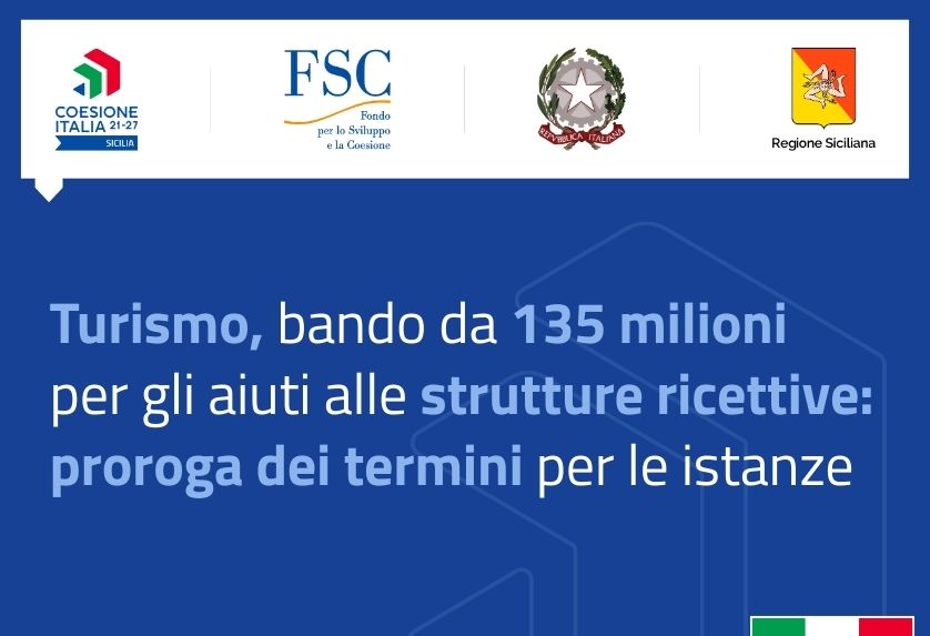 Strutture ricettive proroga avviso Fsc 135 milioni