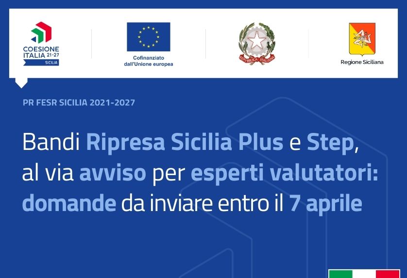 Valutatori esterni per Ripresa Sicilia plus e Step: un nuovo avviso - News